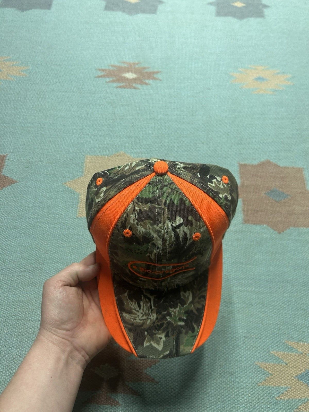 Vintage Bio Oregon strapback hat camo hi vis Orange fish realtree Size ONE SIZE - 3 Thumbnail