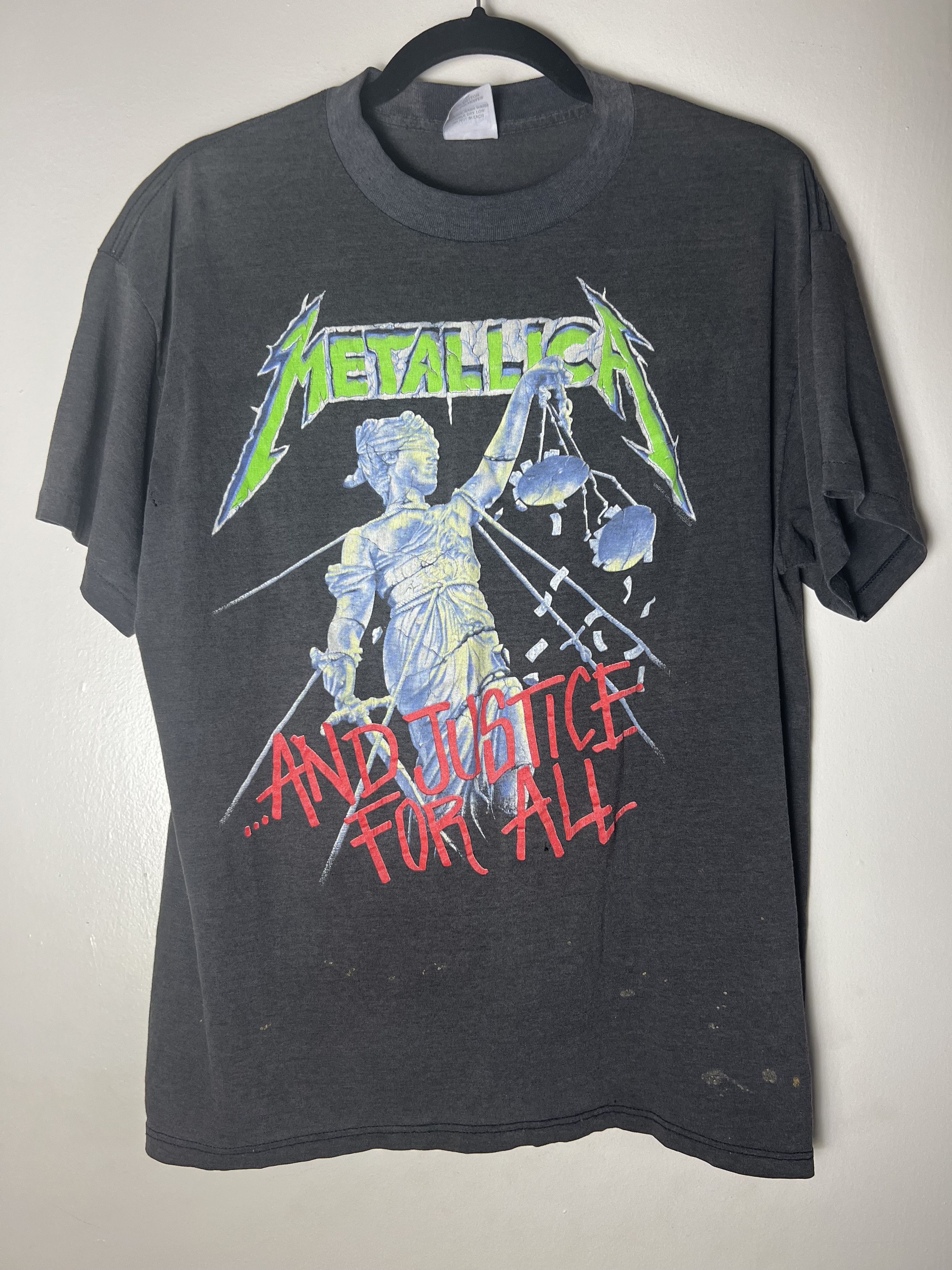 Vintage Vintage 1980's Metallica "...And Justice for All" Tour Tee Size US XL / EU 56 / 4 - 8 Thumbnail