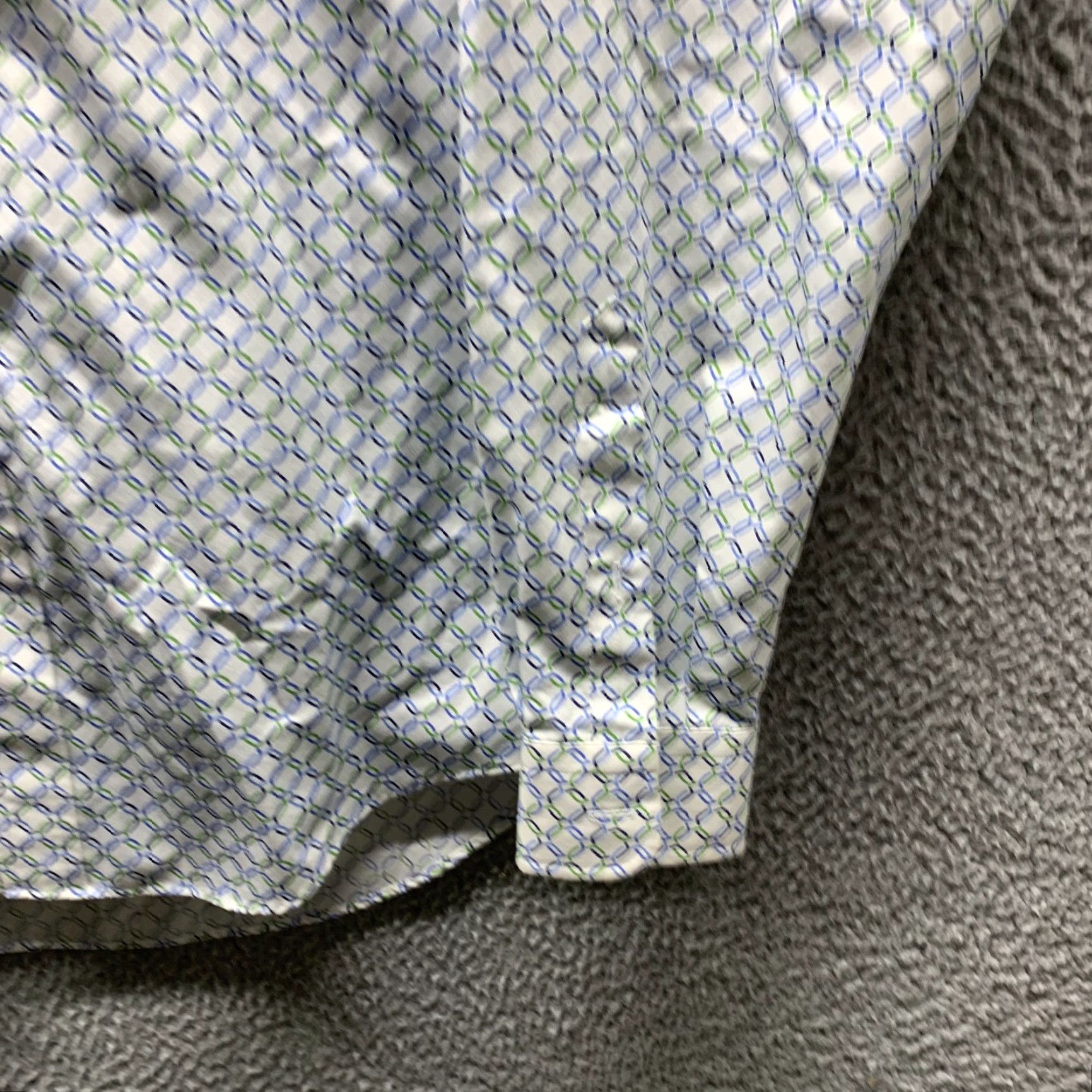 Lands' End VINTAGE Lands' End Shirt Mens Button-Up Collar Diamond Argyle 15.5 Medium White Cotton Long Sleeve Size US L / EU 52-54 / 3 - 3 Thumbnail