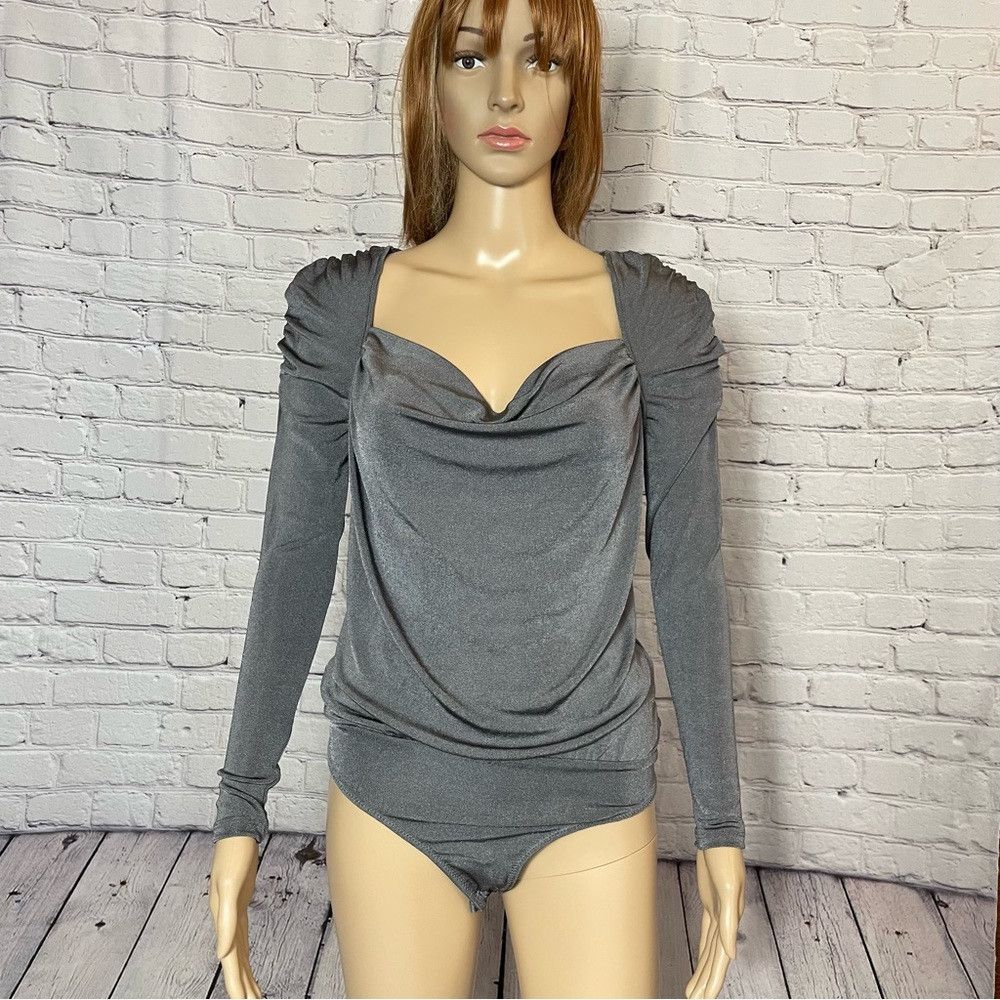 Free People NEW Free People Oh Lucky You Grey Bodysuit Size XS Size XS / US 0-2 / IT 36-38 - 2 Thumbnail