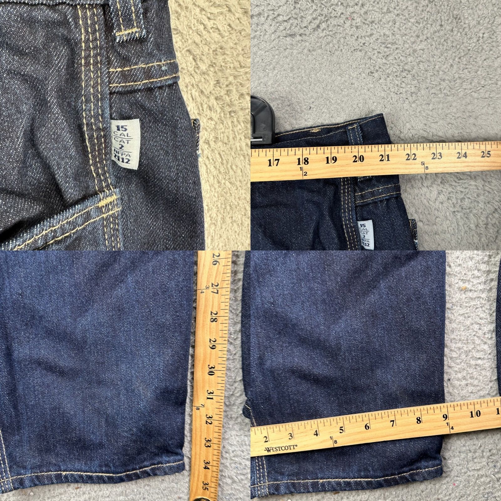 Denime Tyndale Jeans Carpenter Mens 42X34 Dark Wash Arc Rated Flame Resistant Denim NEW Size US 42 / EU 58 - 8 Thumbnail