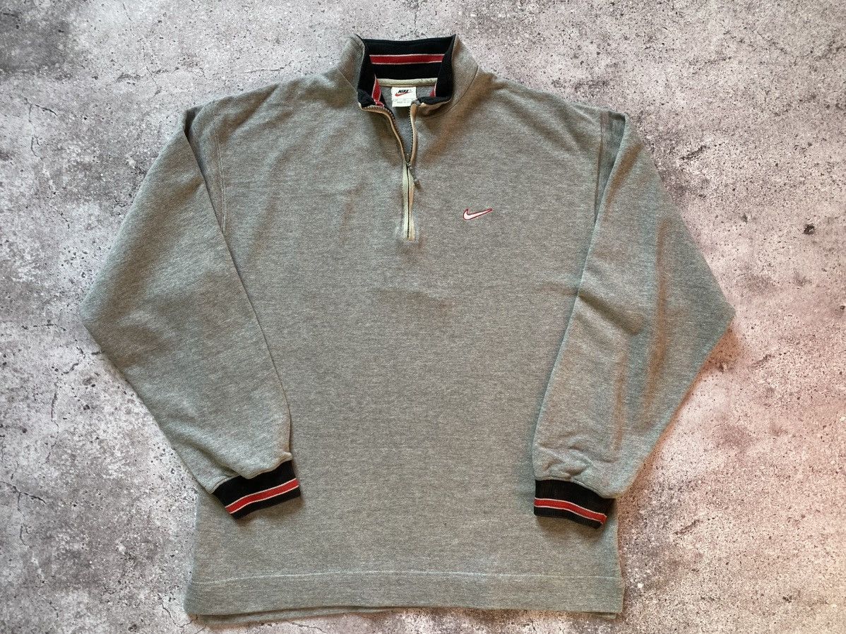 Nike × Vintage Vintage 90s Nike Sweatshirt Small Logo 1/4 Zip Size US M / EU 48-50 / 2 - 1 Thumbnail