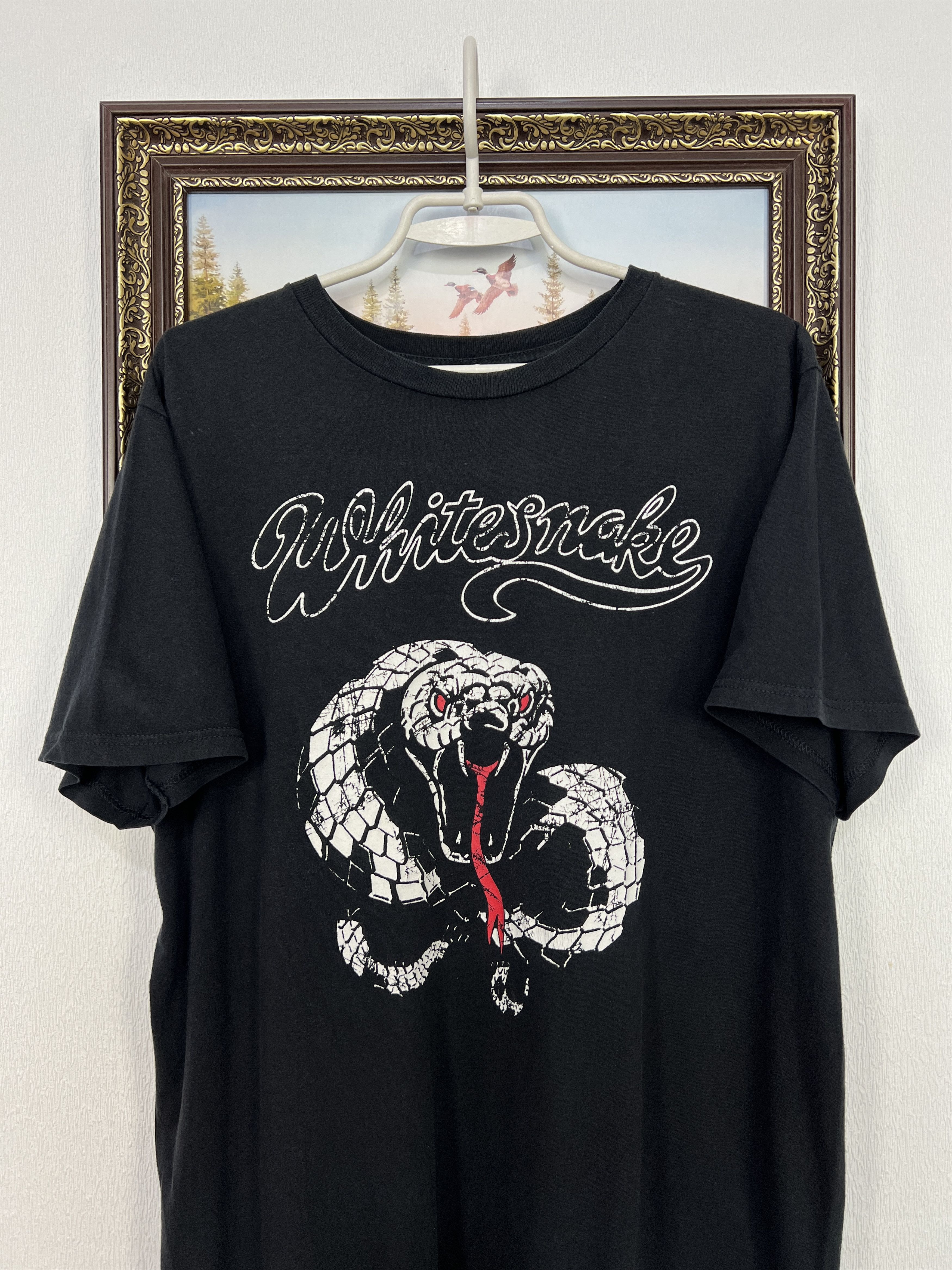 Vintage Whitesnake Band Tour Shirt Black Over Print Tee Rare Mens Size US L / EU 52-54 / 3 - 2 Thumbnail