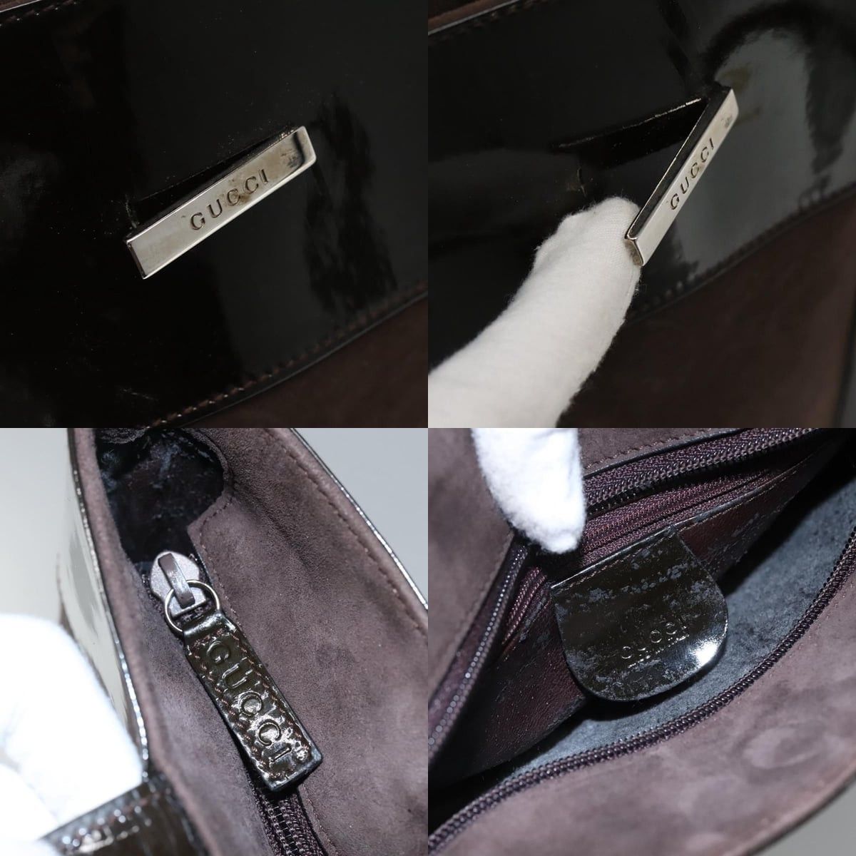 Gucci GUCCI Tote Bag Suede Leather Brown Size ONE SIZE - 11 Thumbnail