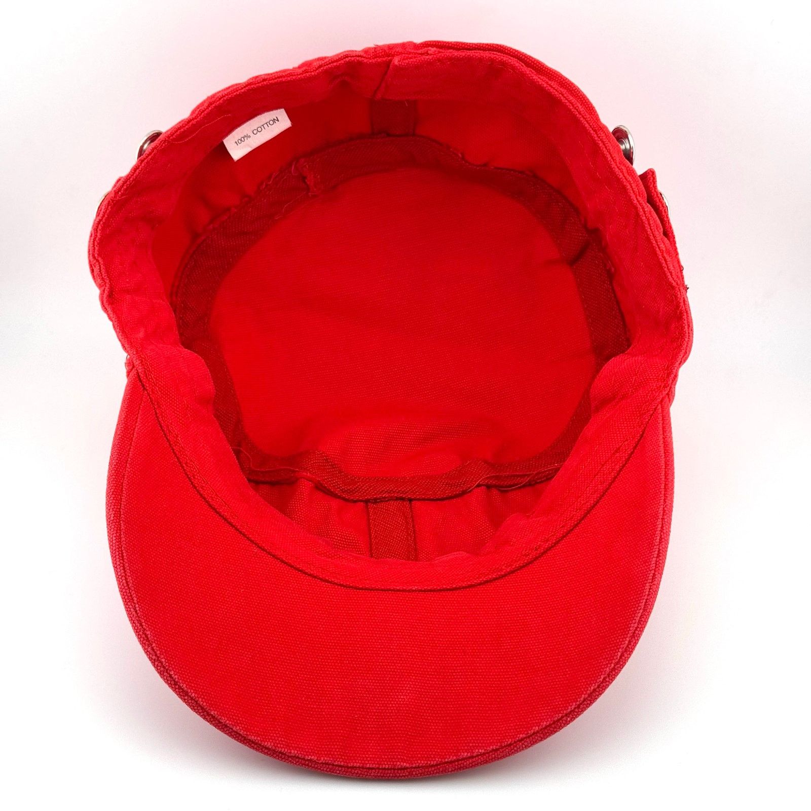 Japanese Brand Vintage Blank Distressed Military Work Red Patrol Cadet Cap Size ONE SIZE - 4 Thumbnail