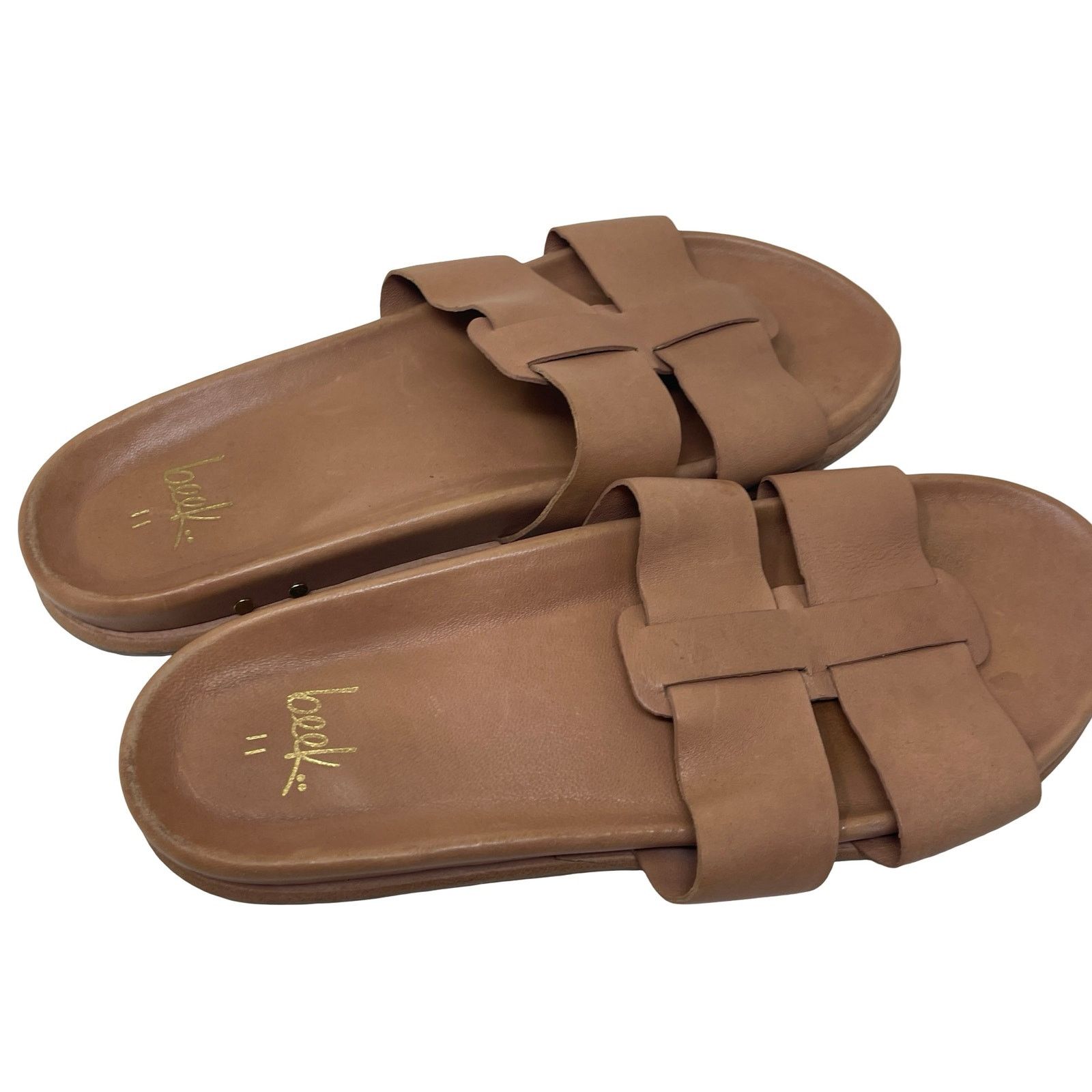 beek beek tan leather Courser Slides in Honey sz 11 Size US 11 / IT 41 - 3 Thumbnail