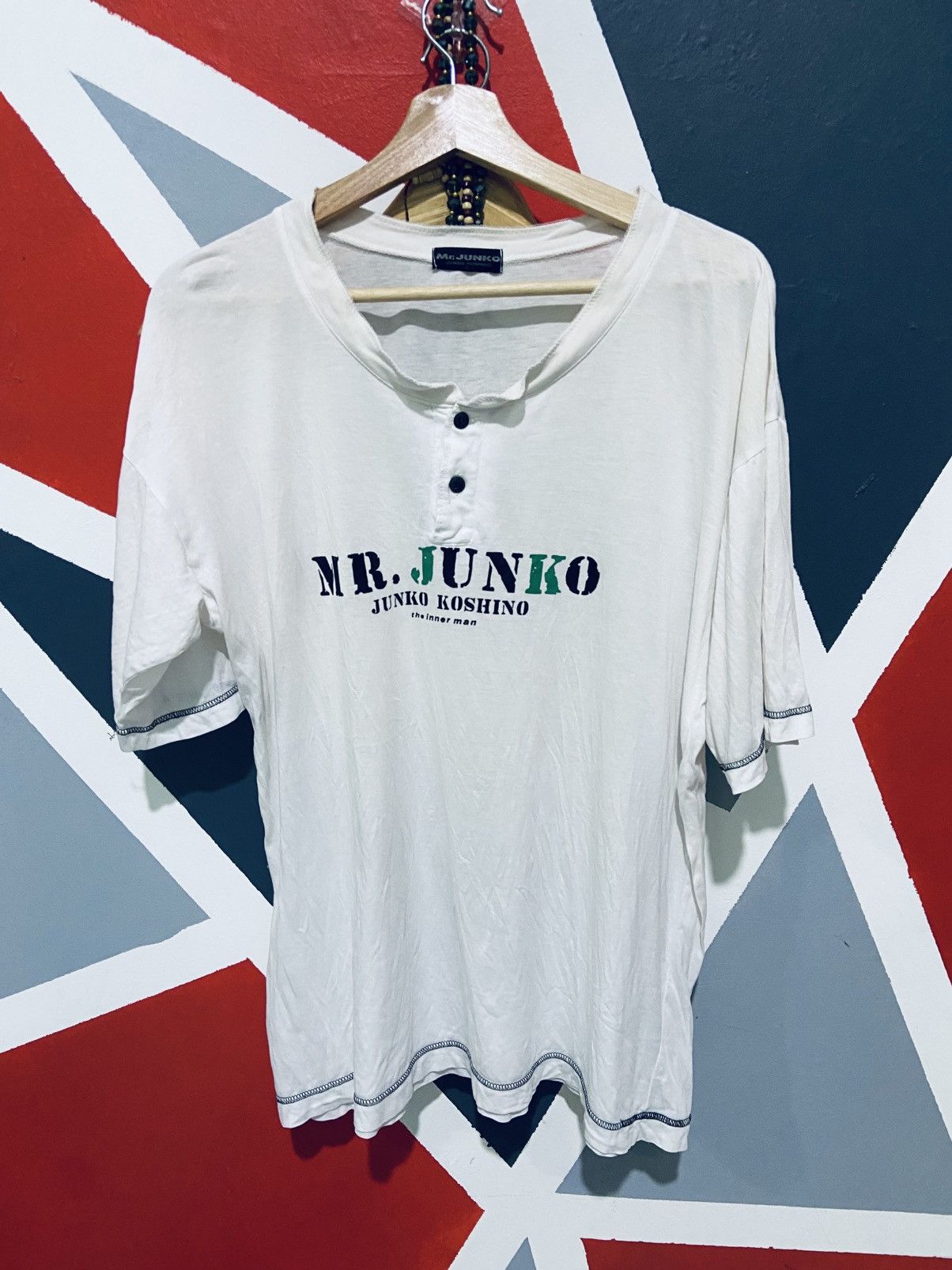 Japanese Brand Mr Junko Junko Koshino For Men Spell Out Design Tee Size US L / EU 52-54 / 3 - 1 Thumbnail