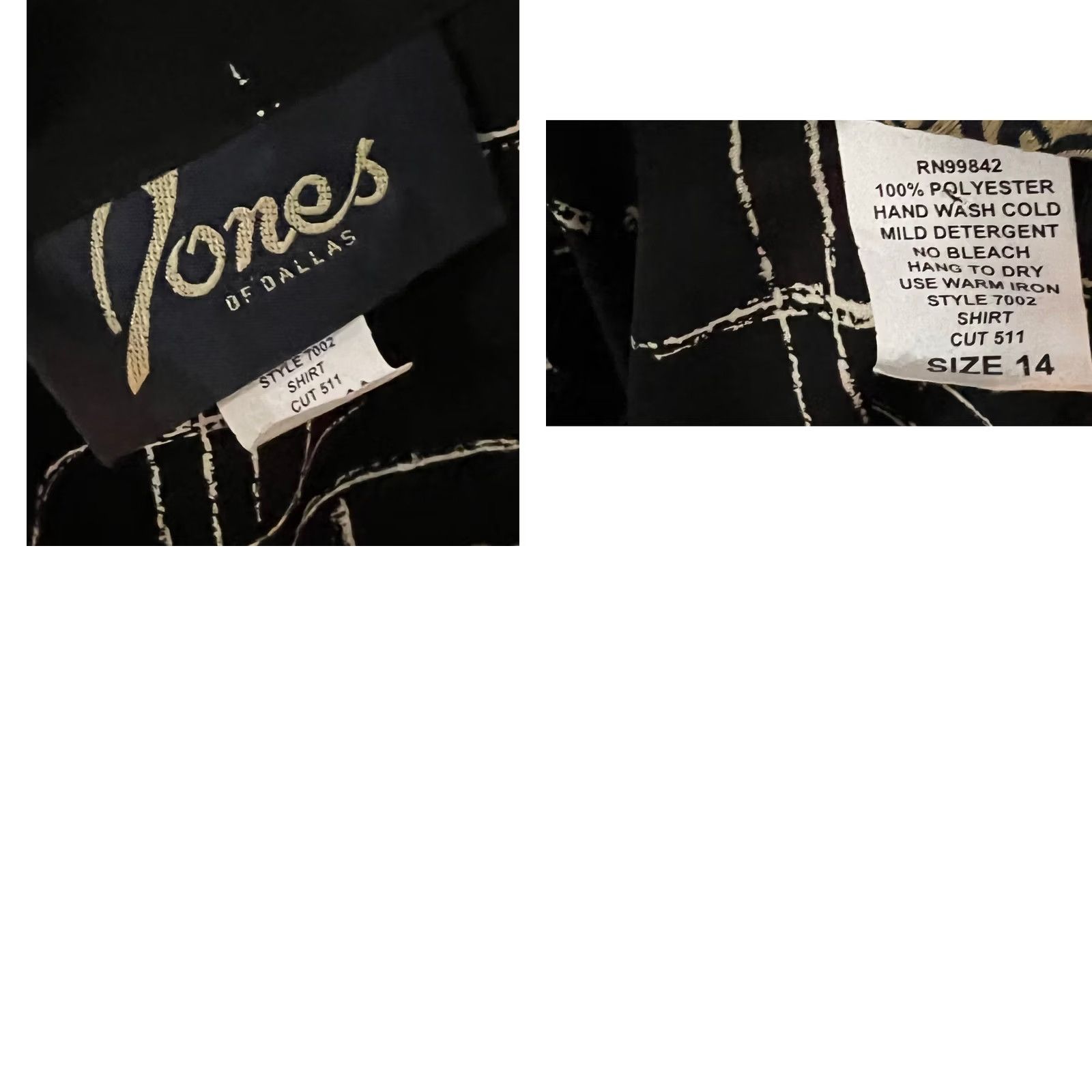 Vintage VINTAGE Jones Of Dallas Womens Button-Up Top Blouse 90s 80s Black Sz 14 Size XL / US 12-14 / IT 48-50 - 8 Thumbnail