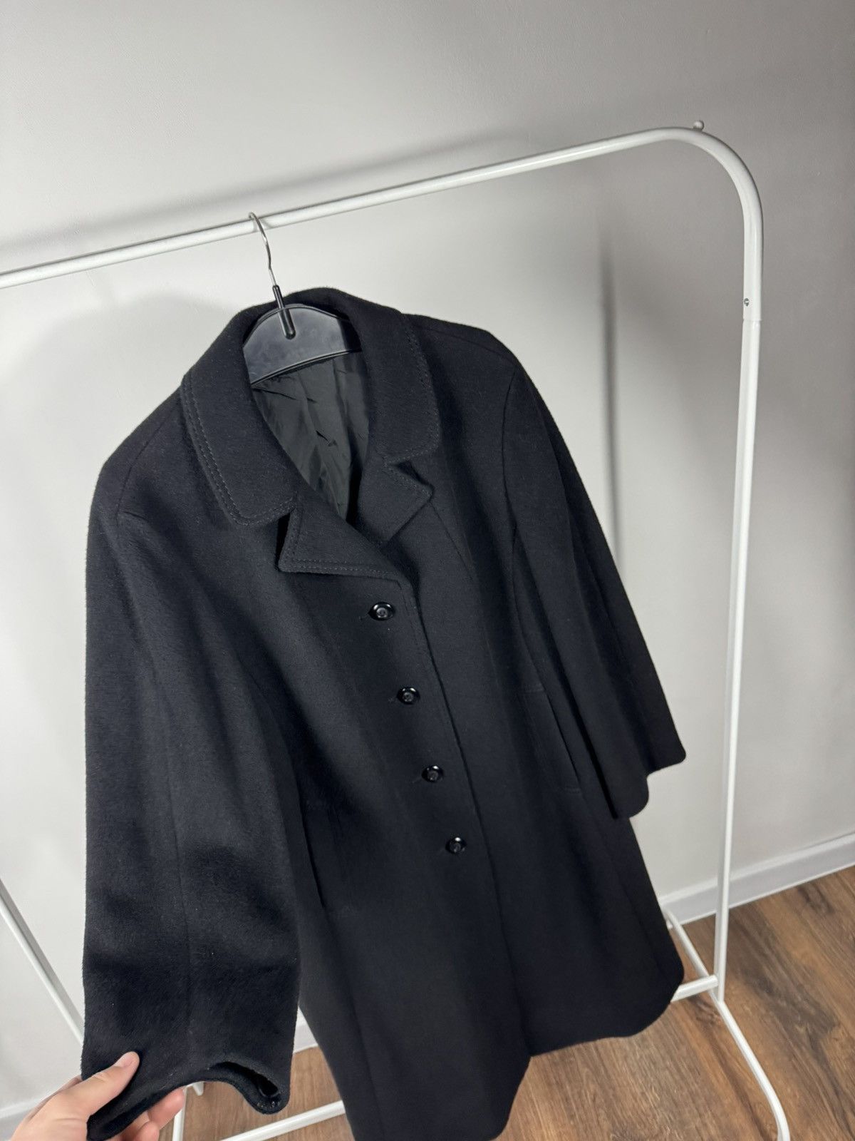 Other Vintage Women Camel Hair Wool Coat Black Classic Long Warm Size XL / US 12-14 / IT 48-50 - 7 Thumbnail