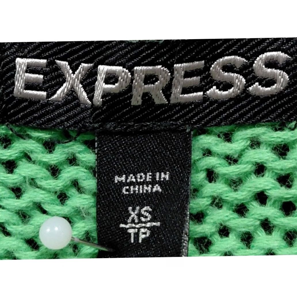 Express EXPRESS Green Knit Tank Top Solid Sleeveless Women Size XS Size XS / US 0-2 / IT 36-38 - 3 Thumbnail