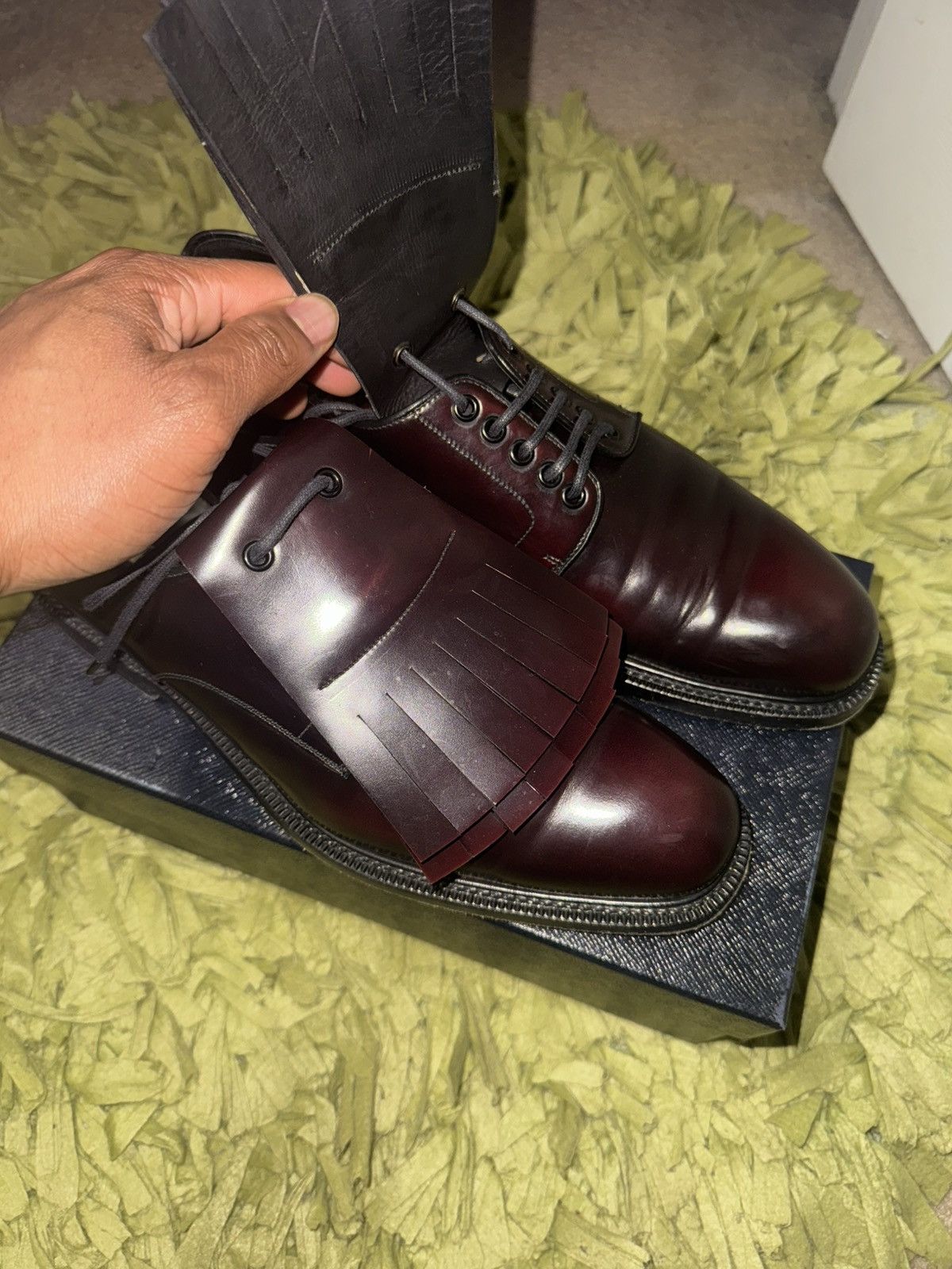 Prada prada calzature uomo spazzolato fringe detail Size US 11 / EU 44 - 8 Thumbnail