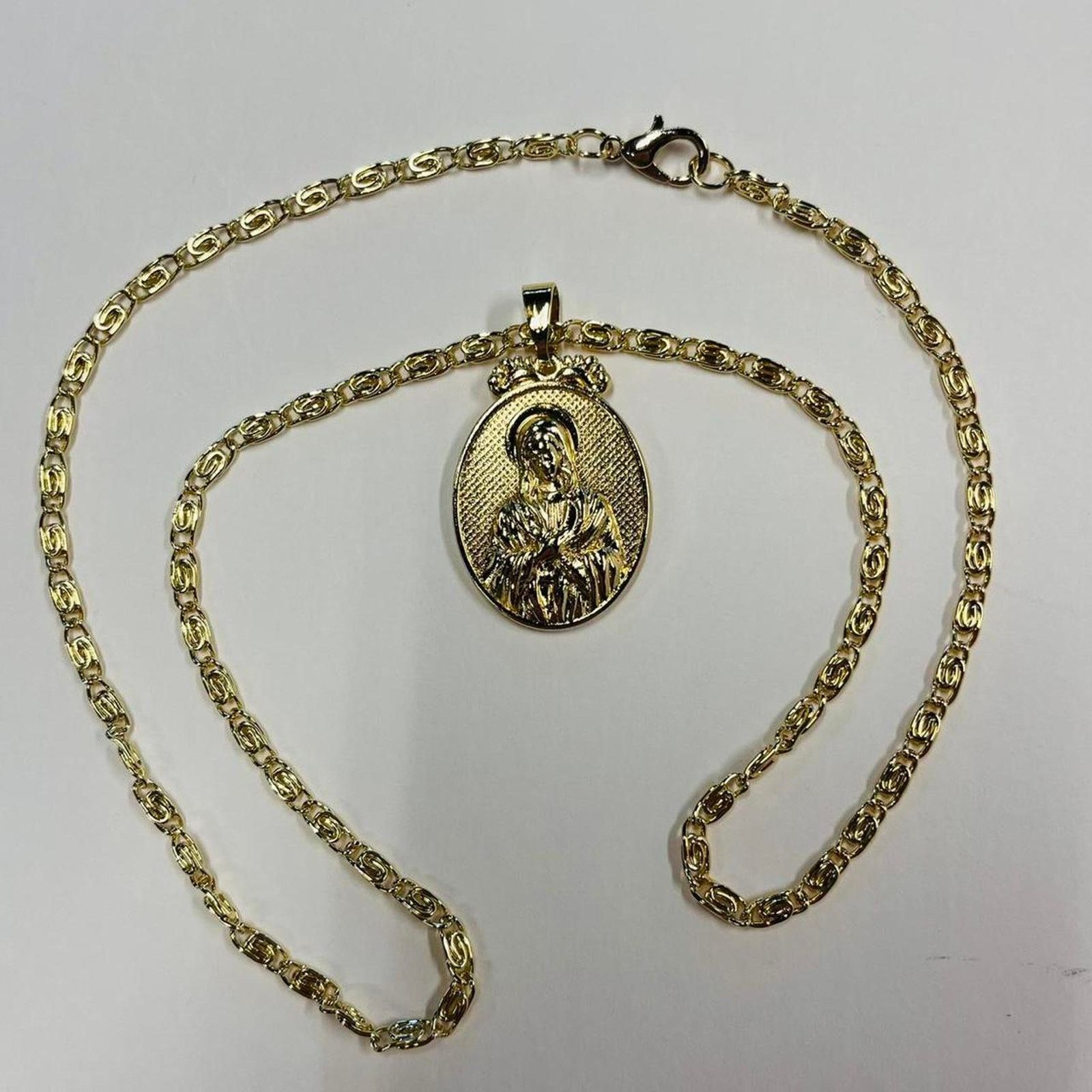 Vintage y2k 2000s gold Jesus necklace unique golden pendant Size ONE SIZE - 5 Thumbnail