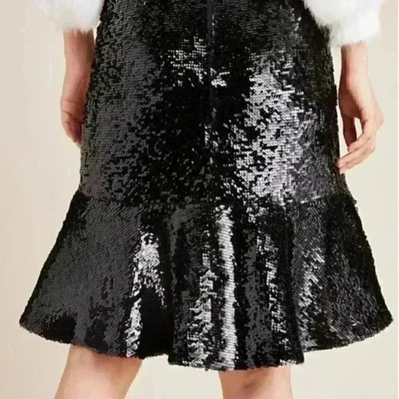 Hutch Hutch Anthropologie Pleated Squen Midi Ruffle Flare 6 Size 30" / US 8 / IT 44 - 3 Thumbnail