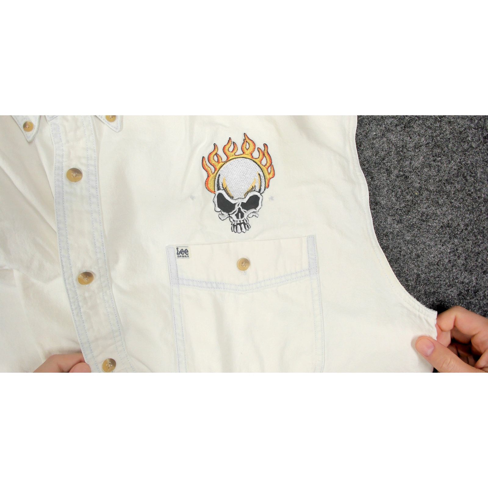 Lee Vintage Y2K Custom Lee Sport Skull Denim Vest XXL Size US XXL / EU 58 / 5 - 7 Thumbnail