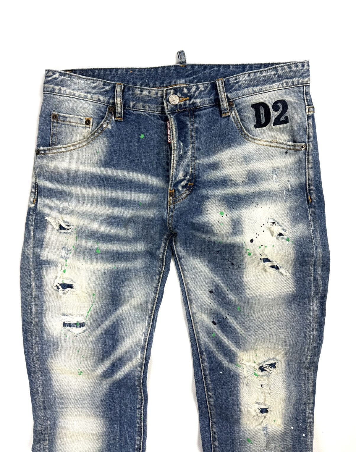 Dsquared2 Dsquared2 Slim Blue Jeans Distressed Paint Splatter Italy 48 Size US 32 / EU 48 - 5 Thumbnail