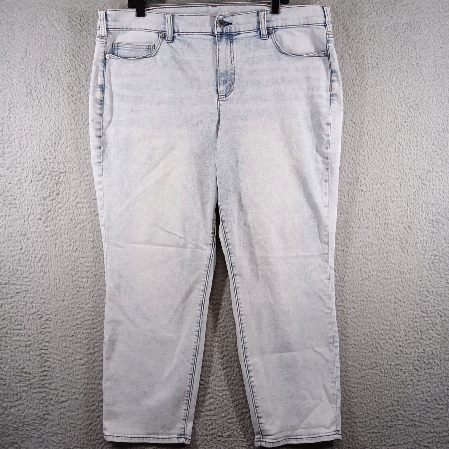 Lands' End VINTAGE? Lands' End High Rise Slim Ankle Jeans Light Wash Stretch Plus Size 20W Women Denim 5-Pocket 26in Inseam Size 42" / US 20 - 2 Thumbnail