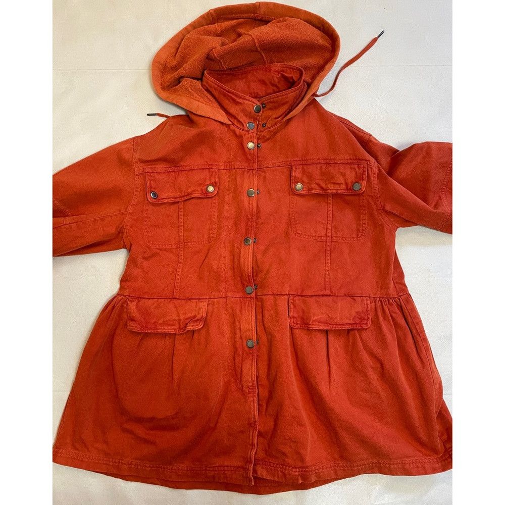 Free People New Free People Nocturne Orange Cotton Parka Jacket Size XS Size XS / US 0-2 / IT 36-38 - 7 Thumbnail
