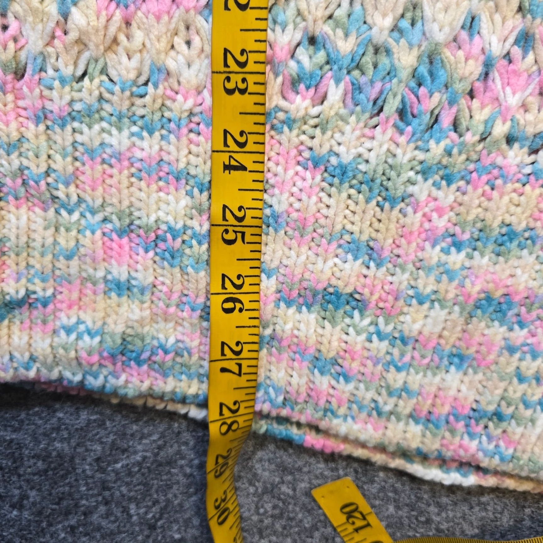 Vintage Suzanne Betro Sweater Womens 3X Pink Green Crochet Knit V Neck Casual Classic Rainbow Knit Pullover Womens Size XXL / US 16-18 / IT 52-54 - 6 Thumbnail