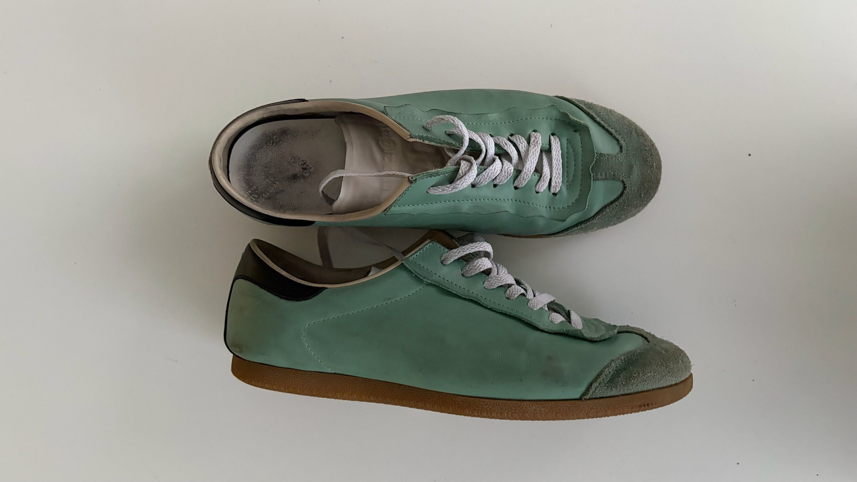 Maison Margiela Maison Margiela Green Featherlight Low-Top Sneakers Size US 10 / EU 43 - 3 Thumbnail