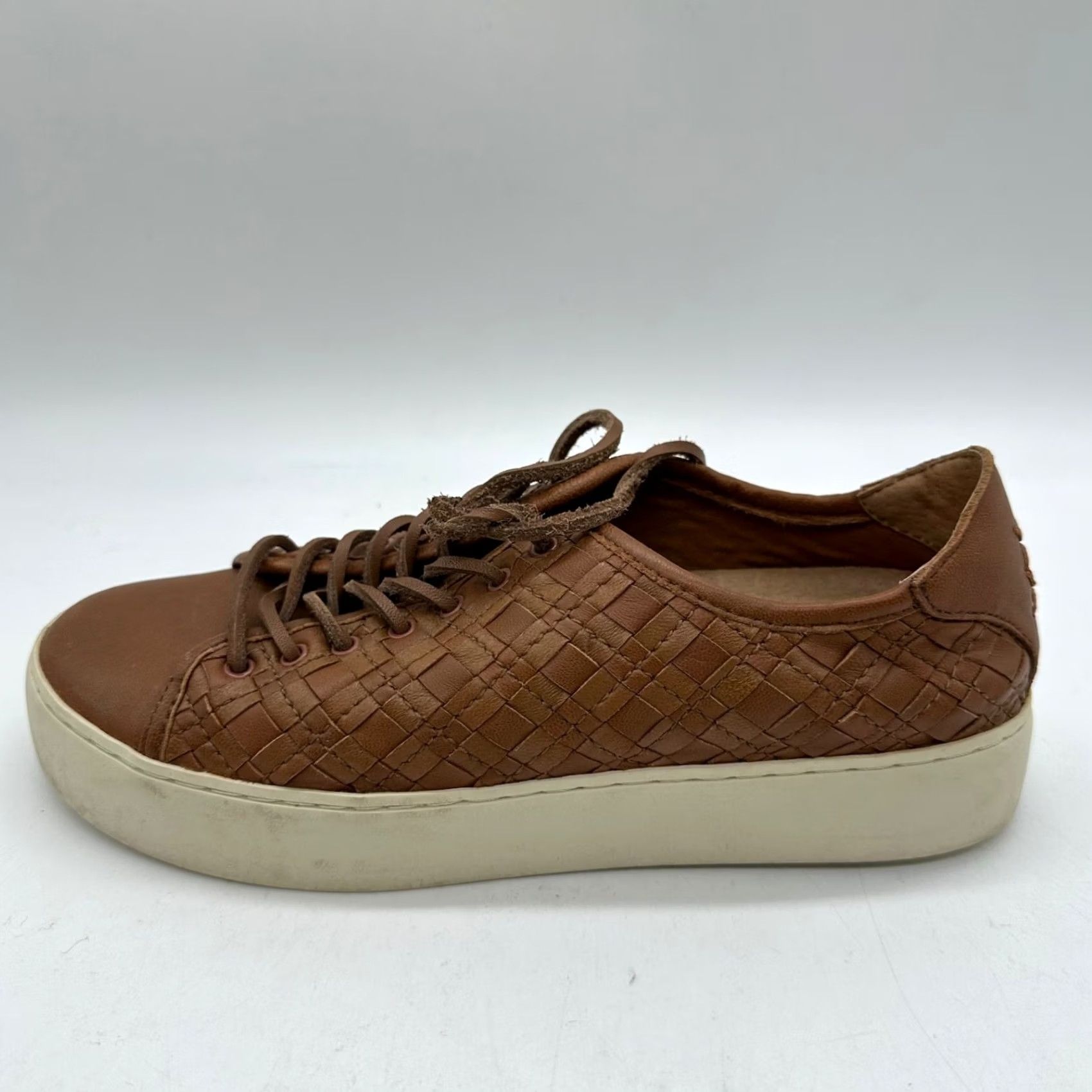 Frye Frye Lena Woven Low Lace Up Sneakers Shoes Brown Leather Size 6 Womens Athletic Sneaker Size US 6 / IT 36 - 6 Thumbnail