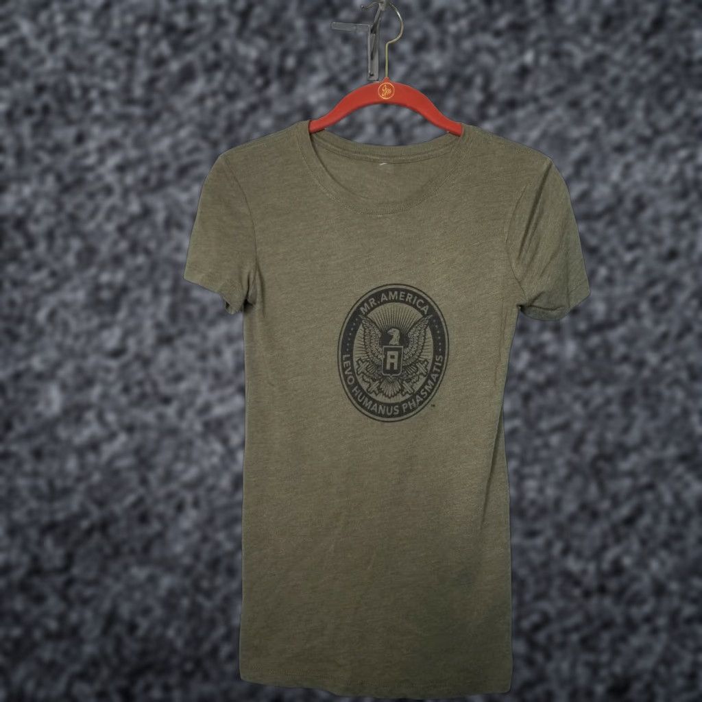 Etro VINTAGE MR AMERICA T-Shirt Men’s Short Sleeve S Green USA Strongman Bodybuilding Rare Basic Tee 90s Style Mens Size US S / EU 44-46 / 1 - 1 Thumbnail