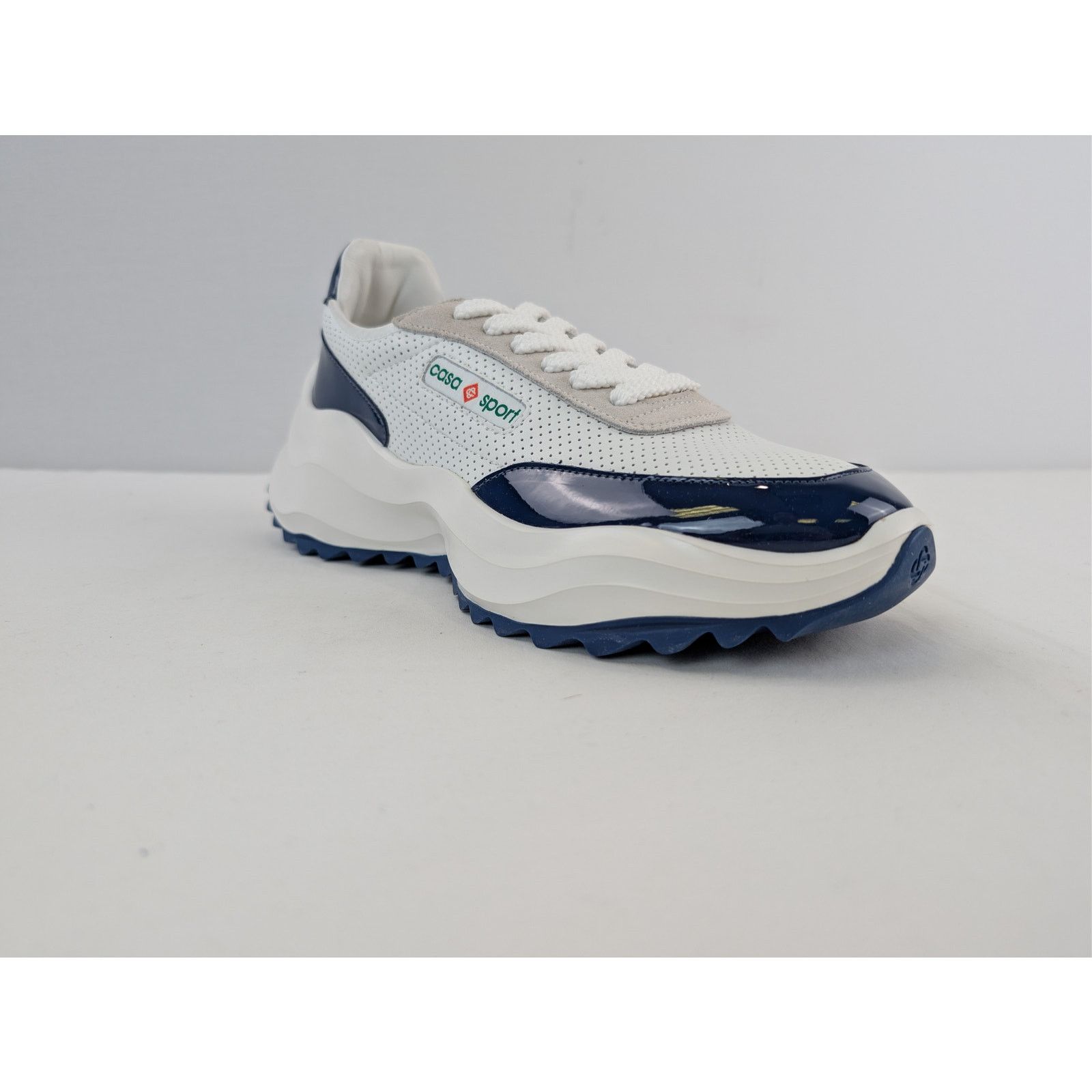 Casablanca o1rshd1 Leather Mens Atlantis Sneaker in White / Navy Size US 9.5 / EU 42-43 - 1 Thumbnail