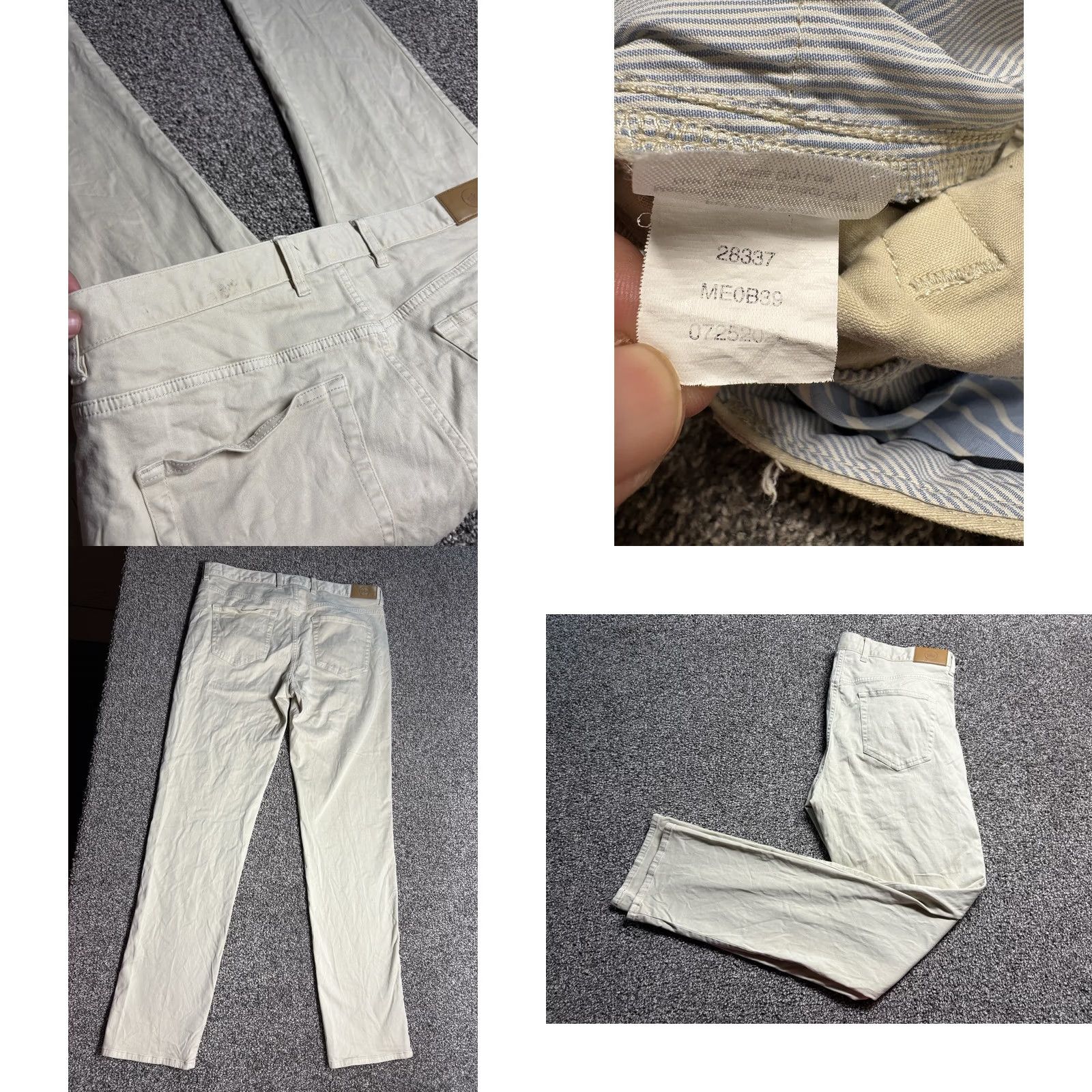Peter Millar Peter Millar Ultimate Sateen Pants Mens 35x32 Beige 5-Pocket Golf ME0B39 Size US 35 - 8 Thumbnail