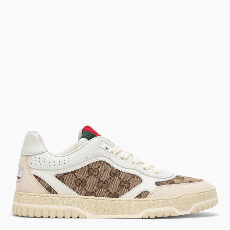 image of Gucci Re-Web Sneaker In Ivory/beige/ebony GG Fabric, Women's (Size 9)