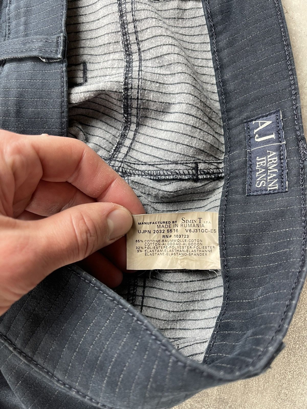Armani × Vintage Armani Jeans Vintage Corduroy Pants Pinstripe Navy Blue Size US 38 / EU 54 - 16 Thumbnail