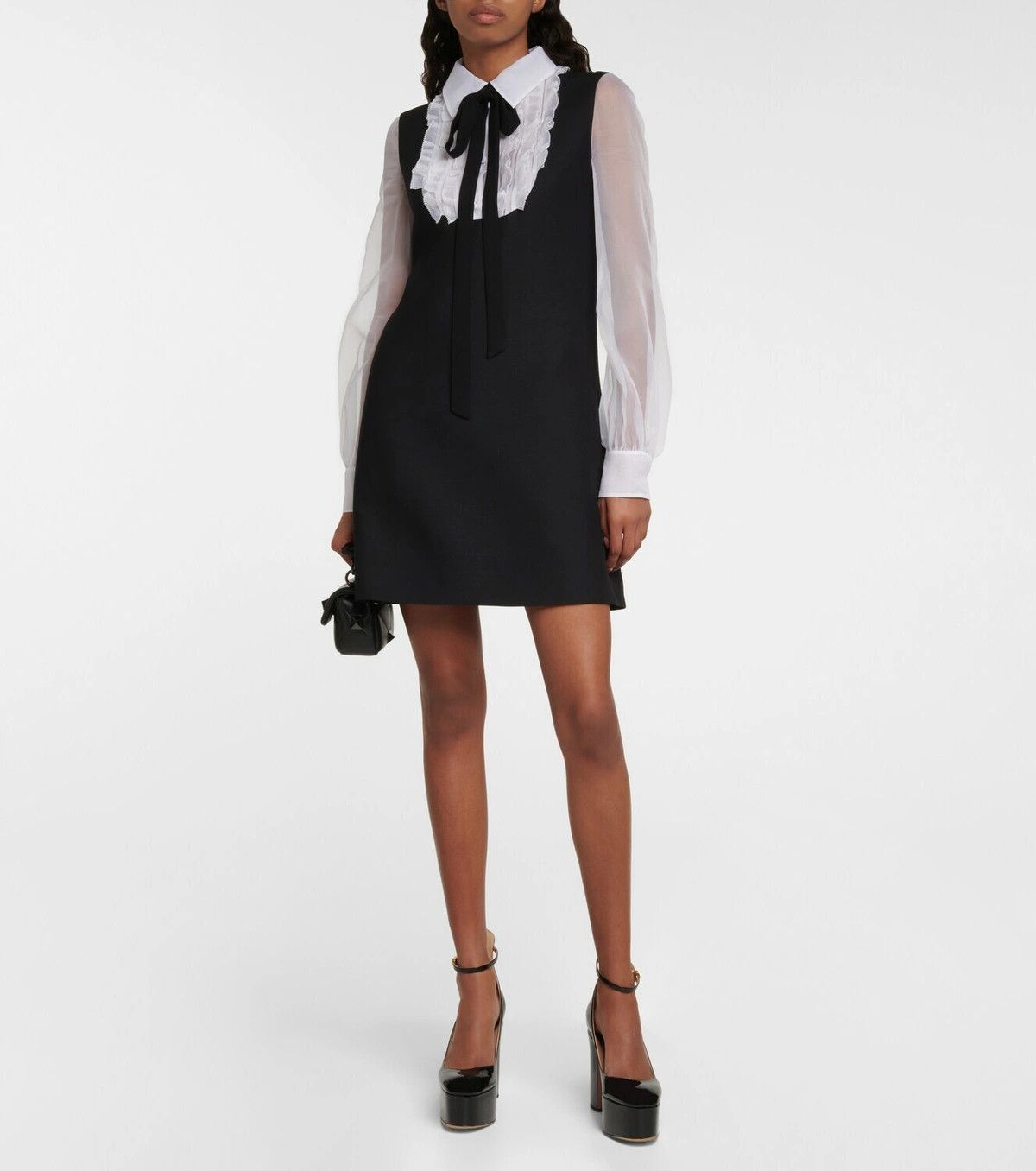 Valentino o1y0326 Mini Dress in Black/White Size XS / US 0-2 / IT 36-38 - 4 Thumbnail