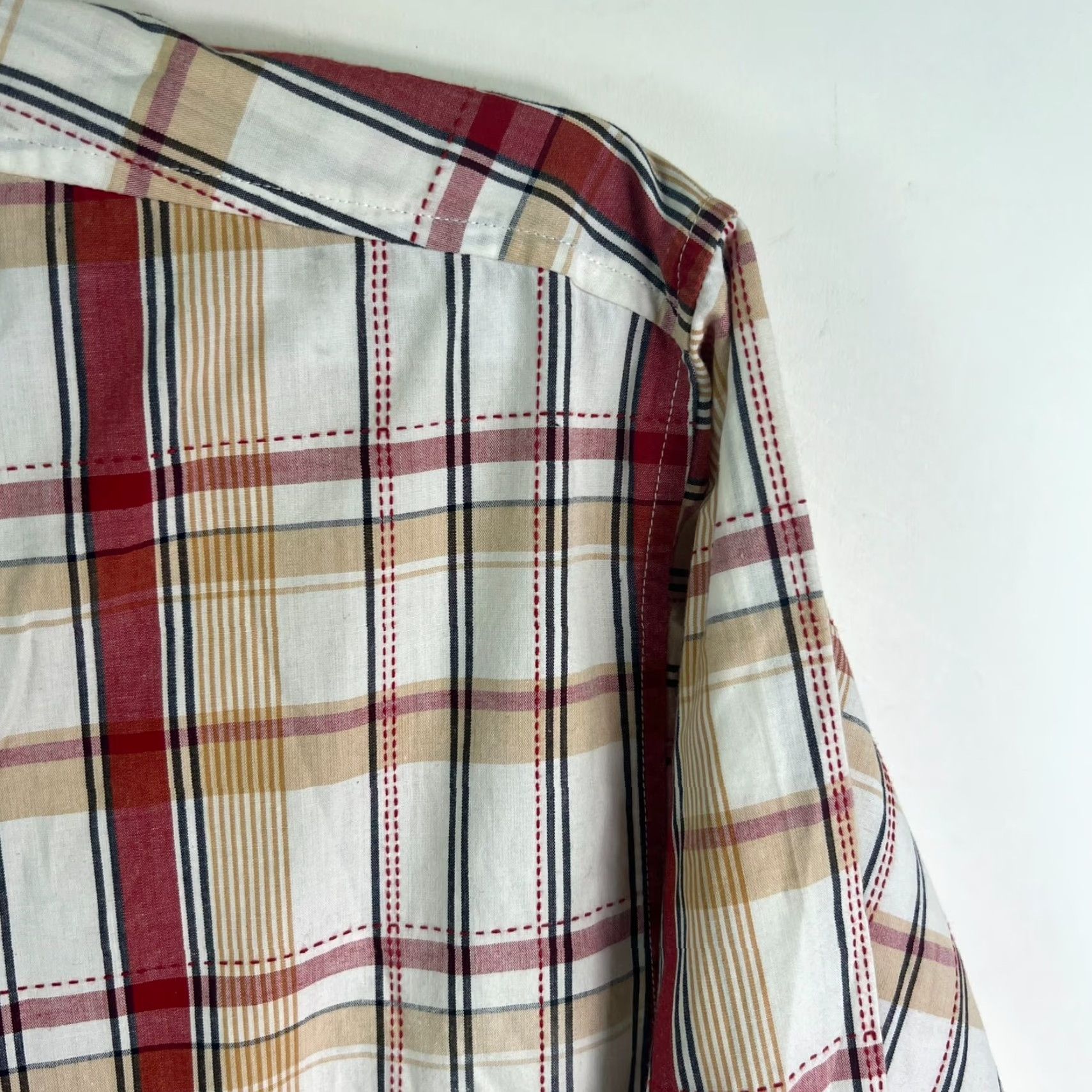 Southpole South Pole Shirt Mens 3XL Short Sleeve Button-Up Red/Tan Y2K Checked Size US XXL / EU 58 / 5 - 2 Thumbnail