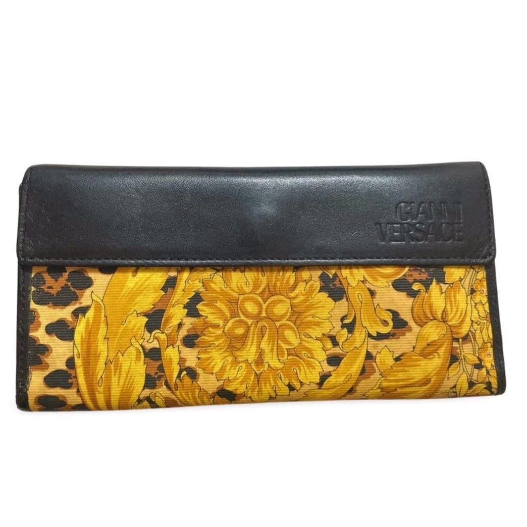 Versace Vintage Gianni Versace leopard and black leather wallet Size ONE SIZE - 1 Thumbnail