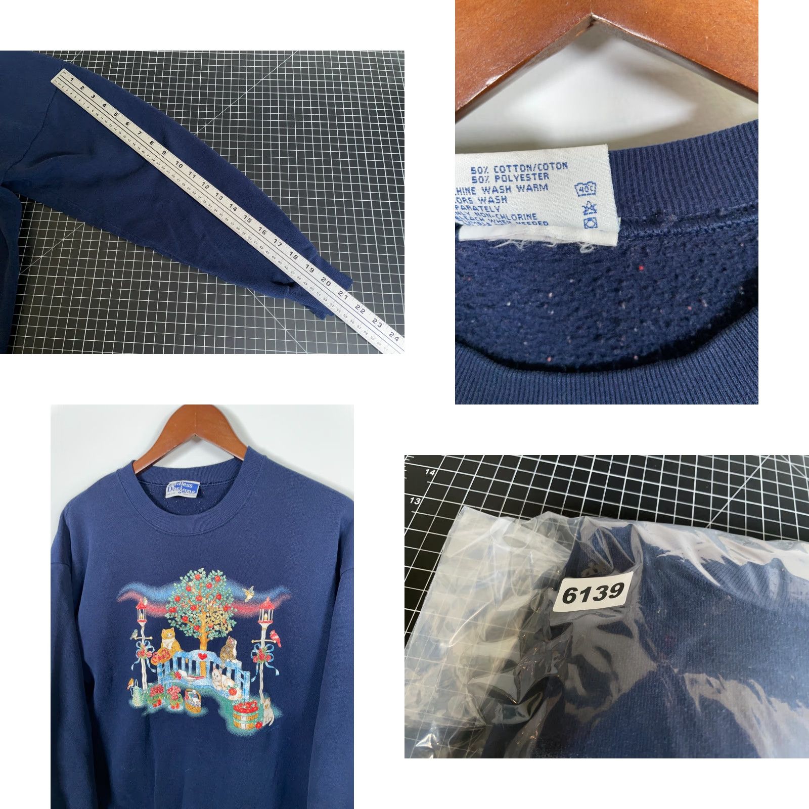Endless Endless Designs Sweatshirt Cat Apple Tree Crewneck Adult Large Dark Blue Size L / US 10 / IT 46 - 8 Thumbnail