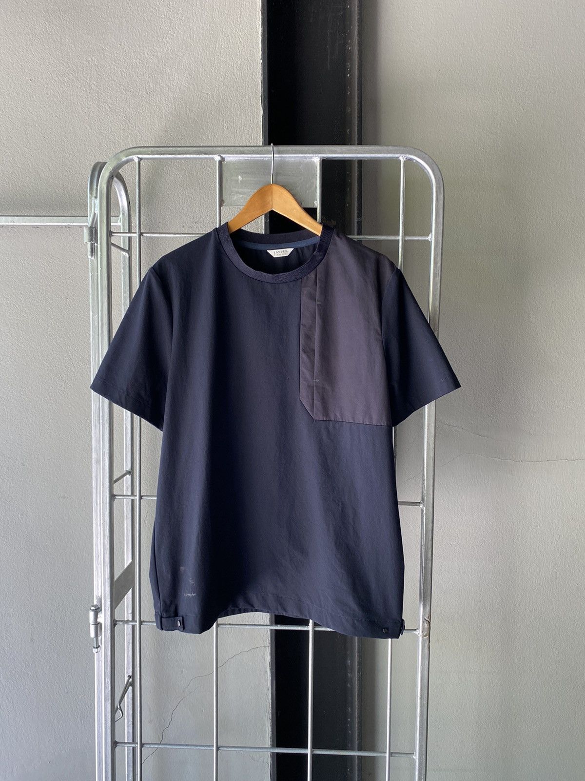Lanvin LANVIN Dark Blue Crew Neck Short Sleeve Top Size US M / EU 48-50 / 2 - 1 Thumbnail
