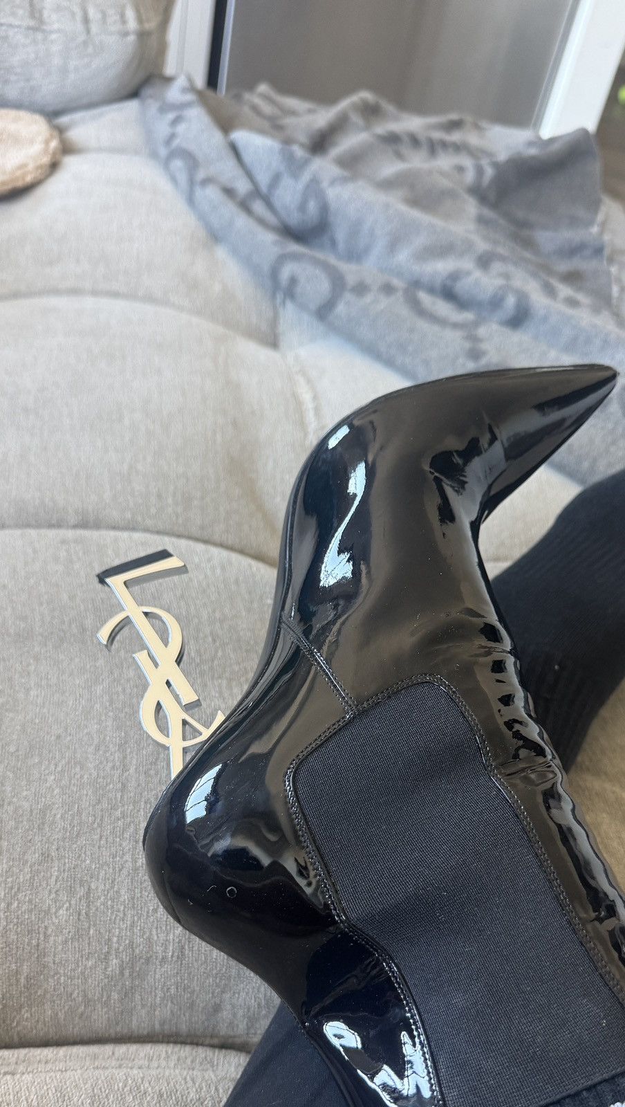 Yves Saint Laurent Saint Laurent Opyum Patent Leather Ankle Boots – Size 41 Size US 11 / IT 41 - 3 Thumbnail