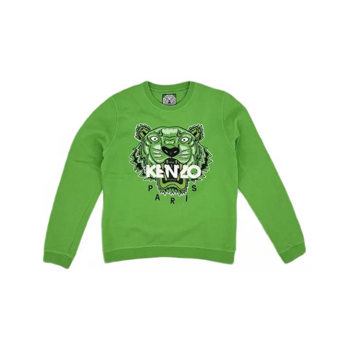 Kenzo Kenzo Casual Green Tiger Graphic Sweatshirt 0079 Size US M / EU 48-50 / 2 - 1 Thumbnail