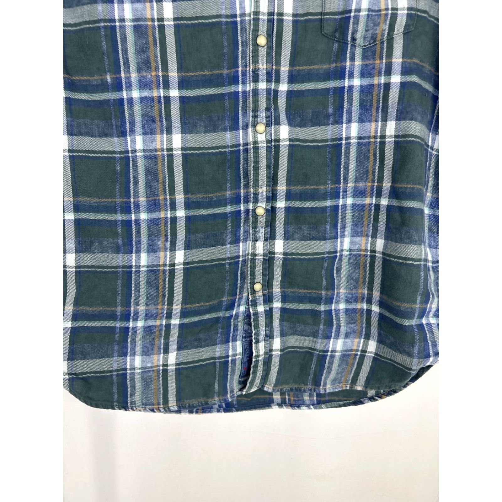 Lucky Brand Lucky Brand Shirt Mens M Classic Plaid Green Blue Pearl Snap Casual Long Sleeve Size US M / EU 48-50 / 2 - 5 Thumbnail