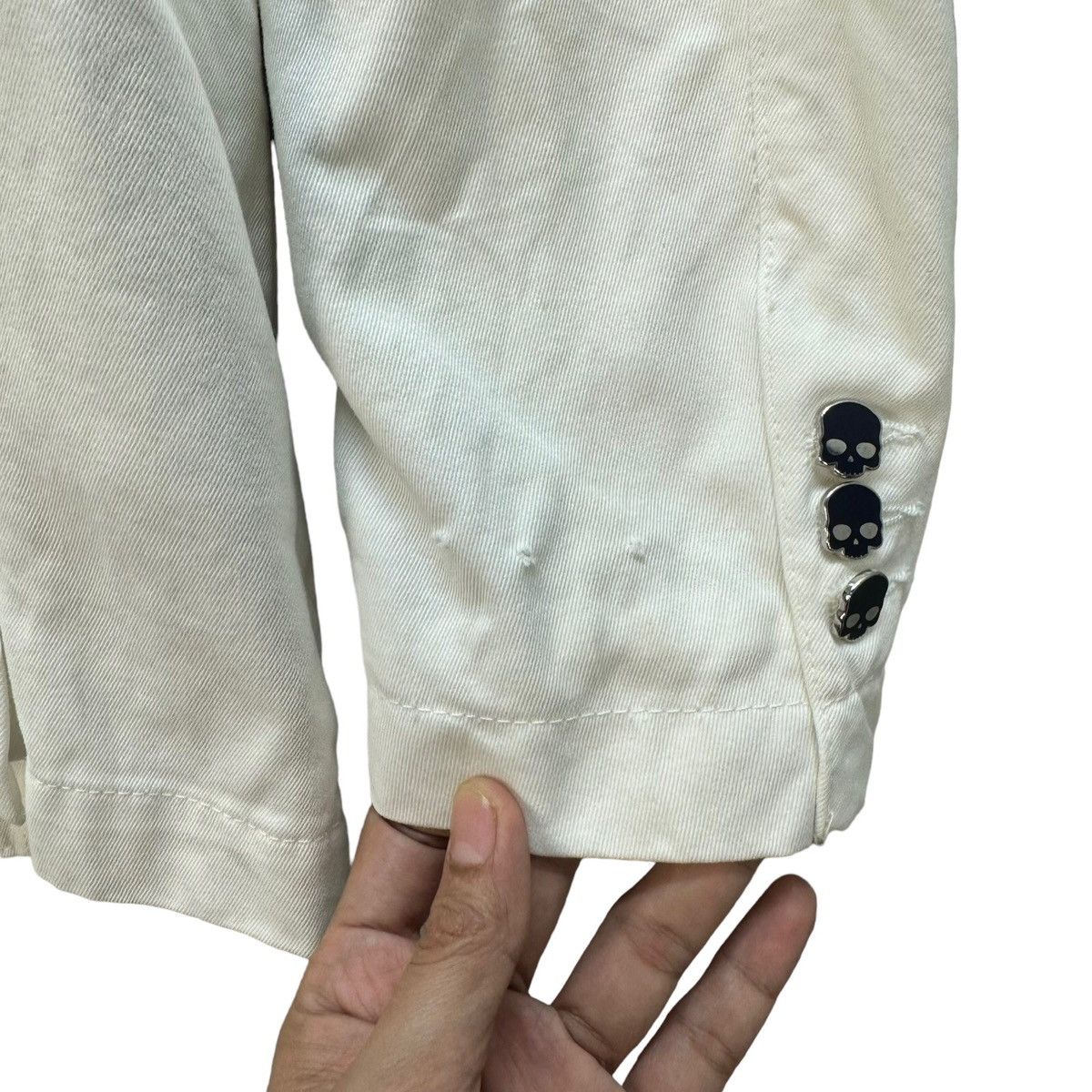 HYDROGEN HYDROGEN GIACCA DENIM SKULL BUTTON CASUAL JACKET #8184-210 Size US M / EU 48-50 / 2 - 19 Thumbnail