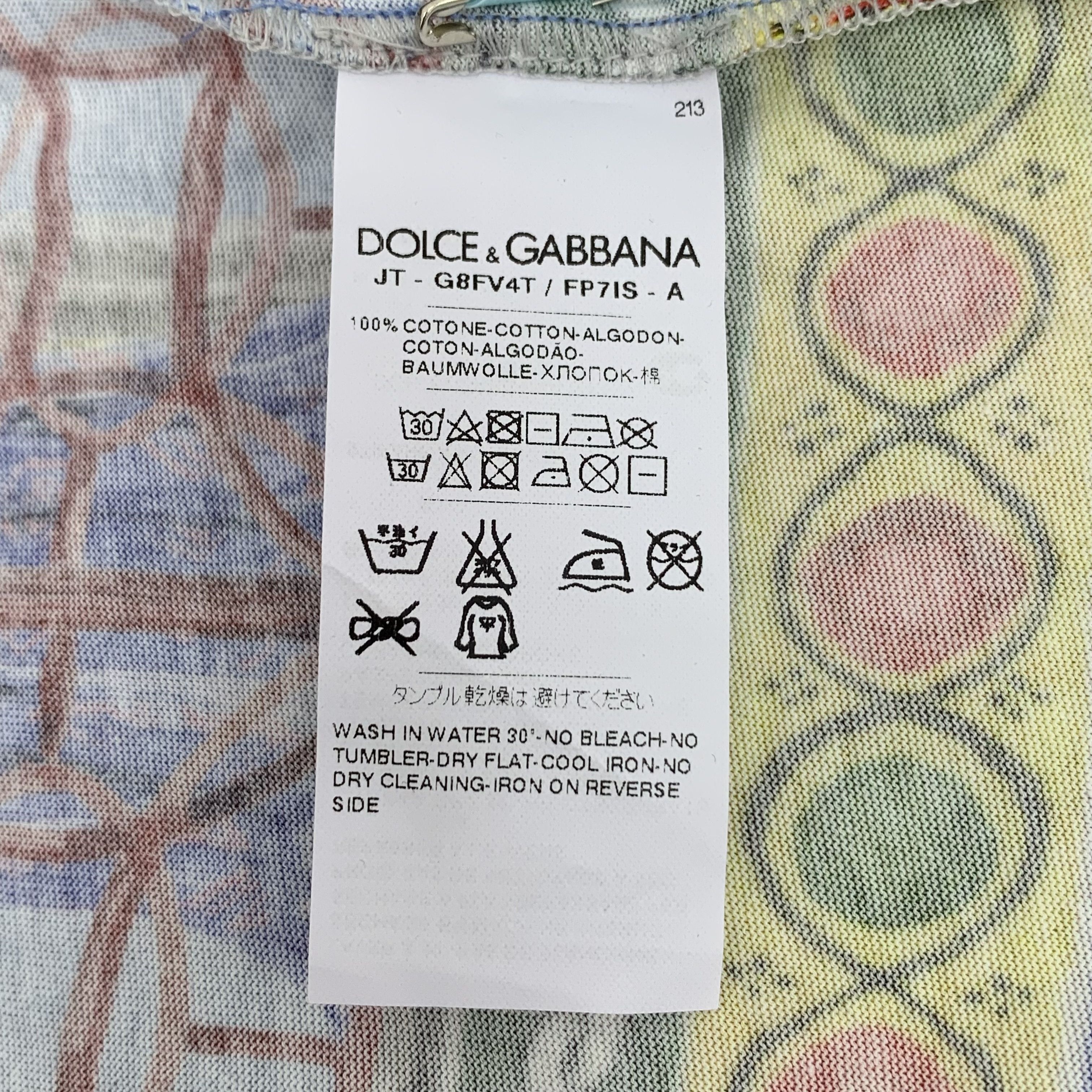 Dolce & Gabbana Dolce & Gabbana Court Print Tee Multicolor (46) Size US S / EU 44-46 / 1 - 7 Thumbnail
