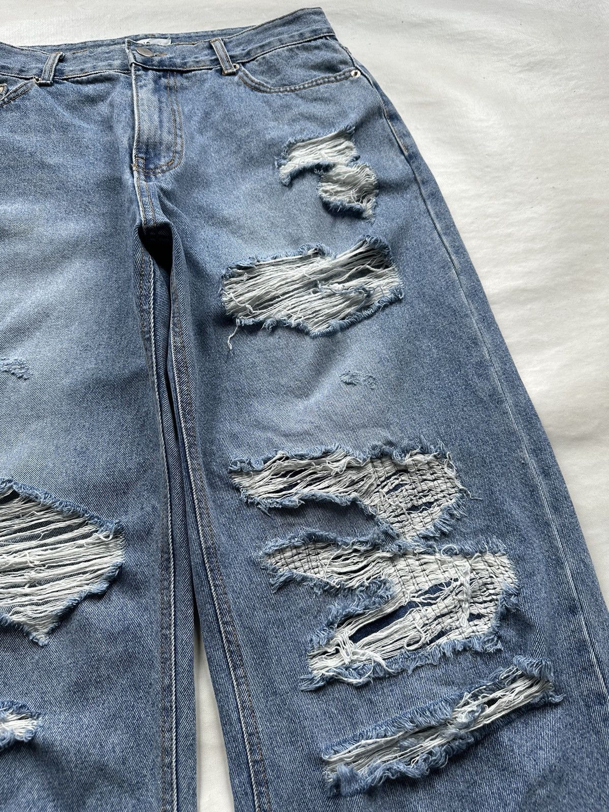 Designer × If Six Was Nine MUSE Ripped Washed Wide Denim Pants Size US 32 / EU 48 - 4 Thumbnail