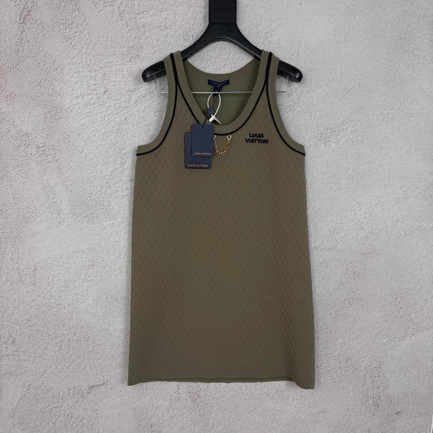 Louis Vuitton LV 24ss olive green sleeveless dress chain logo new Size M / US 6-8 / IT 42-44 - 1 Thumbnail