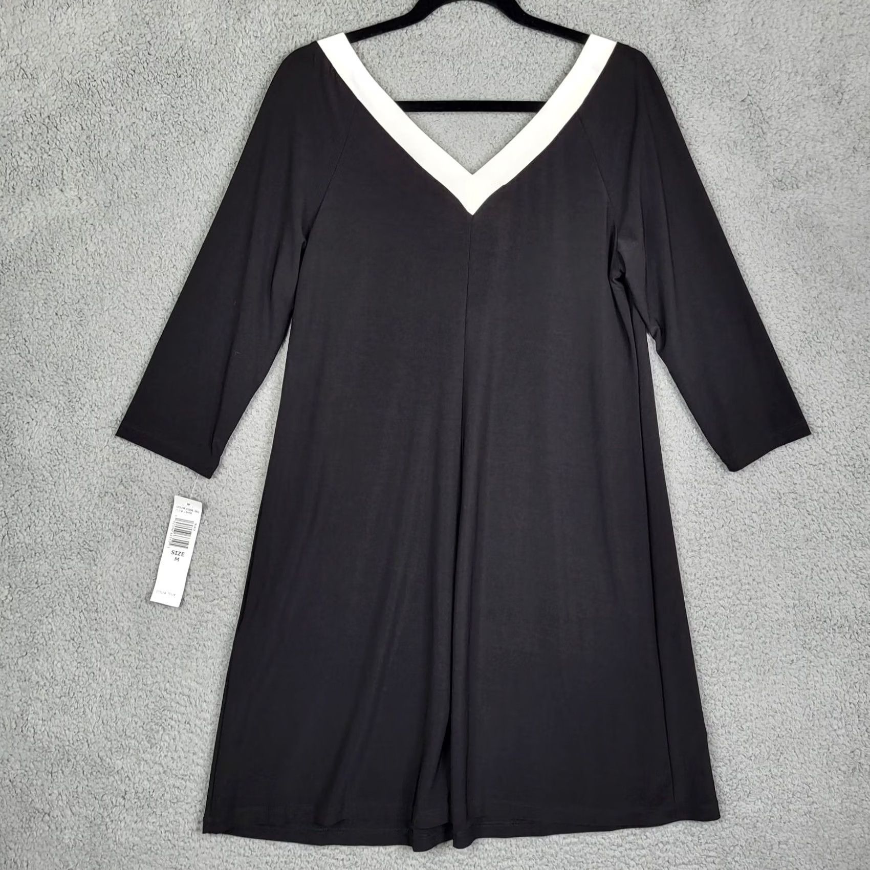 Vintage VINTAGE TIANA B. Women’s V-Neck Black 3/4 Sleeve Dress Size M NEW Size M / US 6-8 / IT 42-44 - 5 Thumbnail