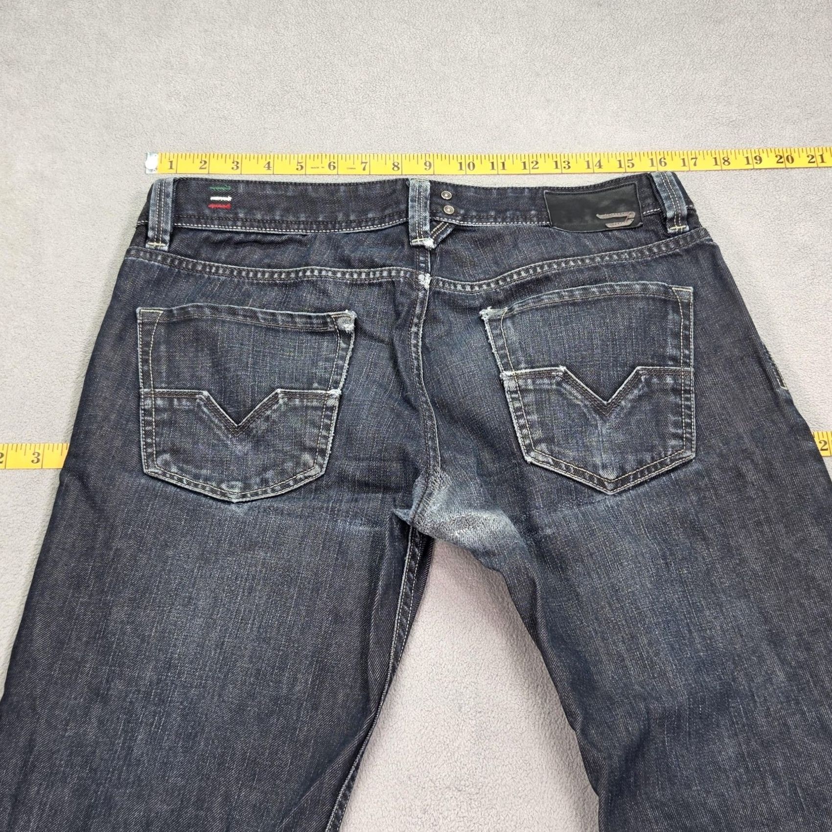 Diesel Diesel Larkee Jeans Mens 32x29 Blue Straight Button Fly Distressed 0088Z Vintage No Size US 32 / EU 48 - 5 Thumbnail