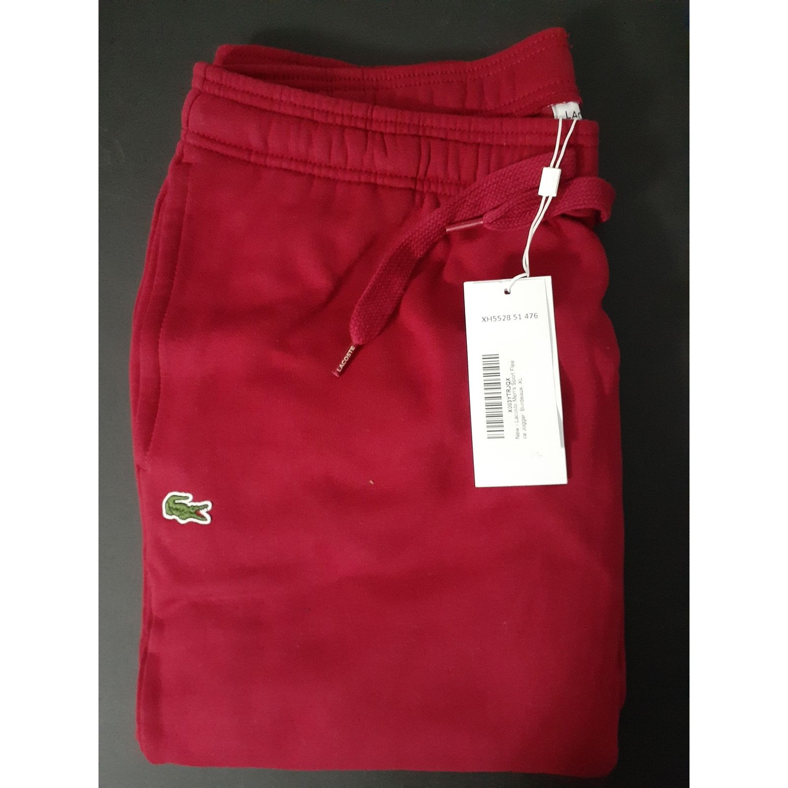 Lacoste Lacoste Men's Sport Fleece Tennis Sweatpants Bordeaux XL Size US 36 / EU 52 - 2 Thumbnail
