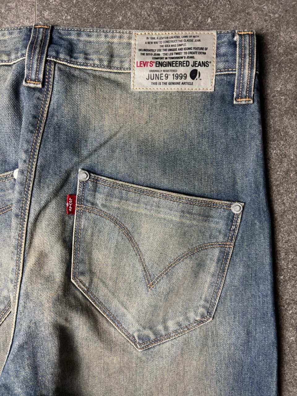 Levi's 2000s Levis Engineered Twisted Mud-Washed Jeans Size US 30 / EU 46 - 11 Thumbnail