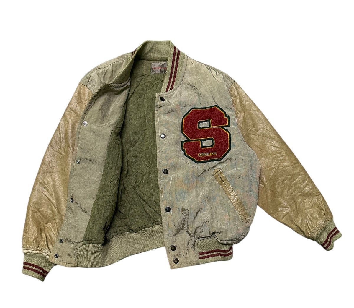 Vintage Ateler sab snap button varsity jacket Size US L / EU 52-54 / 3 - 2 Thumbnail