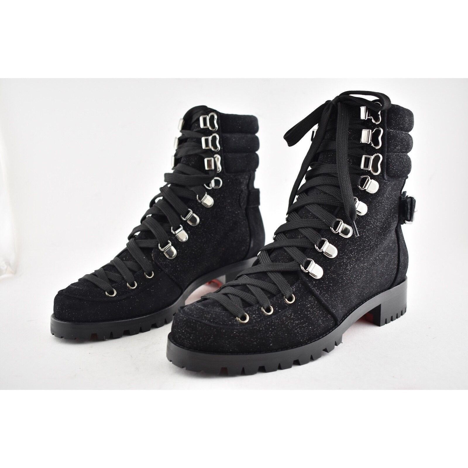 Christian Louboutin Christian Louboutin Who Runs Flat Crosta Star Black Combat Size US 6 / IT 36 - 9 Thumbnail