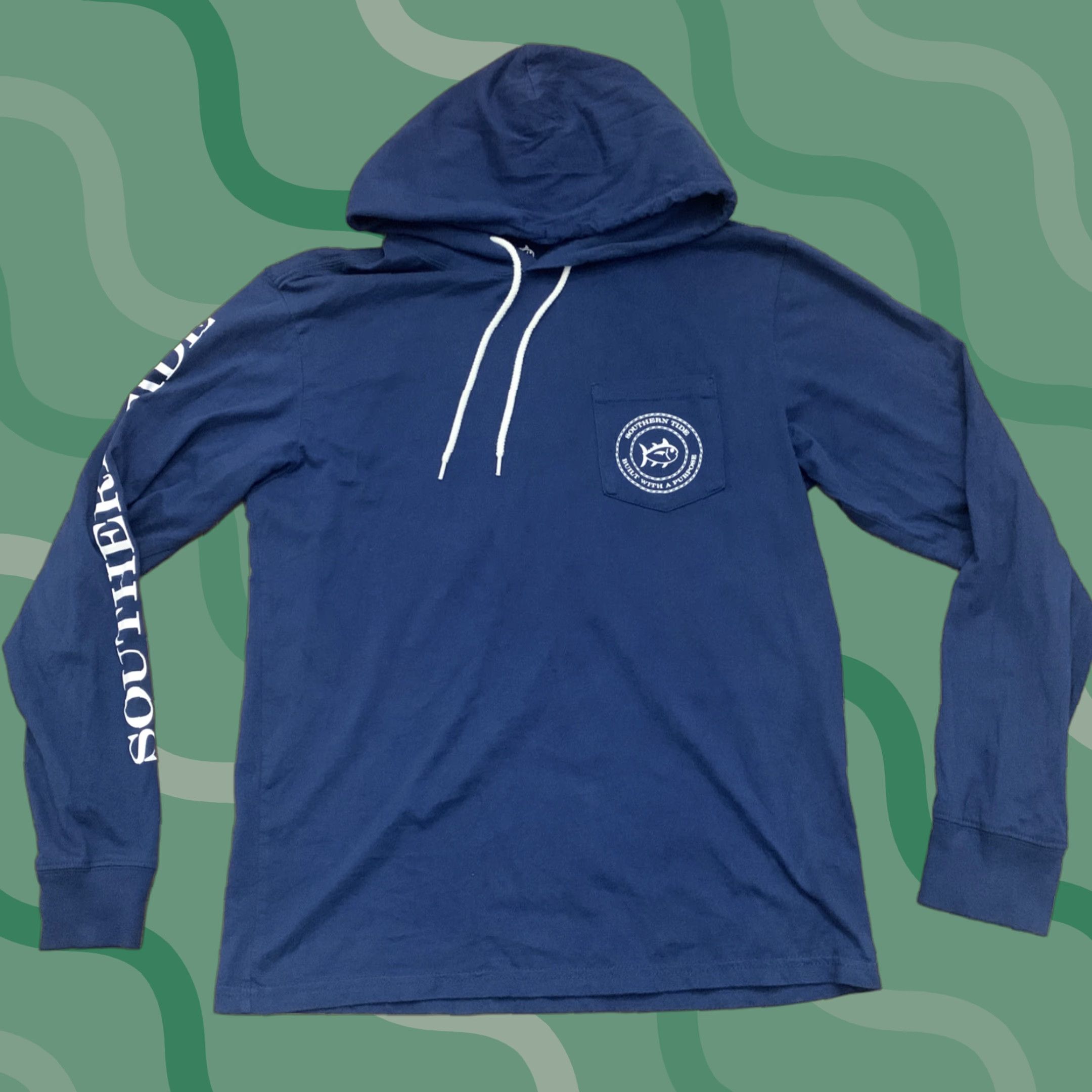 Southern Tide Southern Tide Hoodie Men's Size S Blue 100% Cotton Long Sleeve Drawstring Size US S / EU 44-46 / 1 - 1 Thumbnail