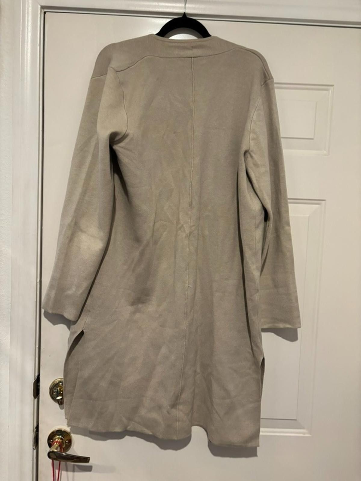 Designer Womens sz 2XL Merokeety beige long cardigan sweater #420 Size XXL / US 16-18 / IT 52-54 - 2 Thumbnail