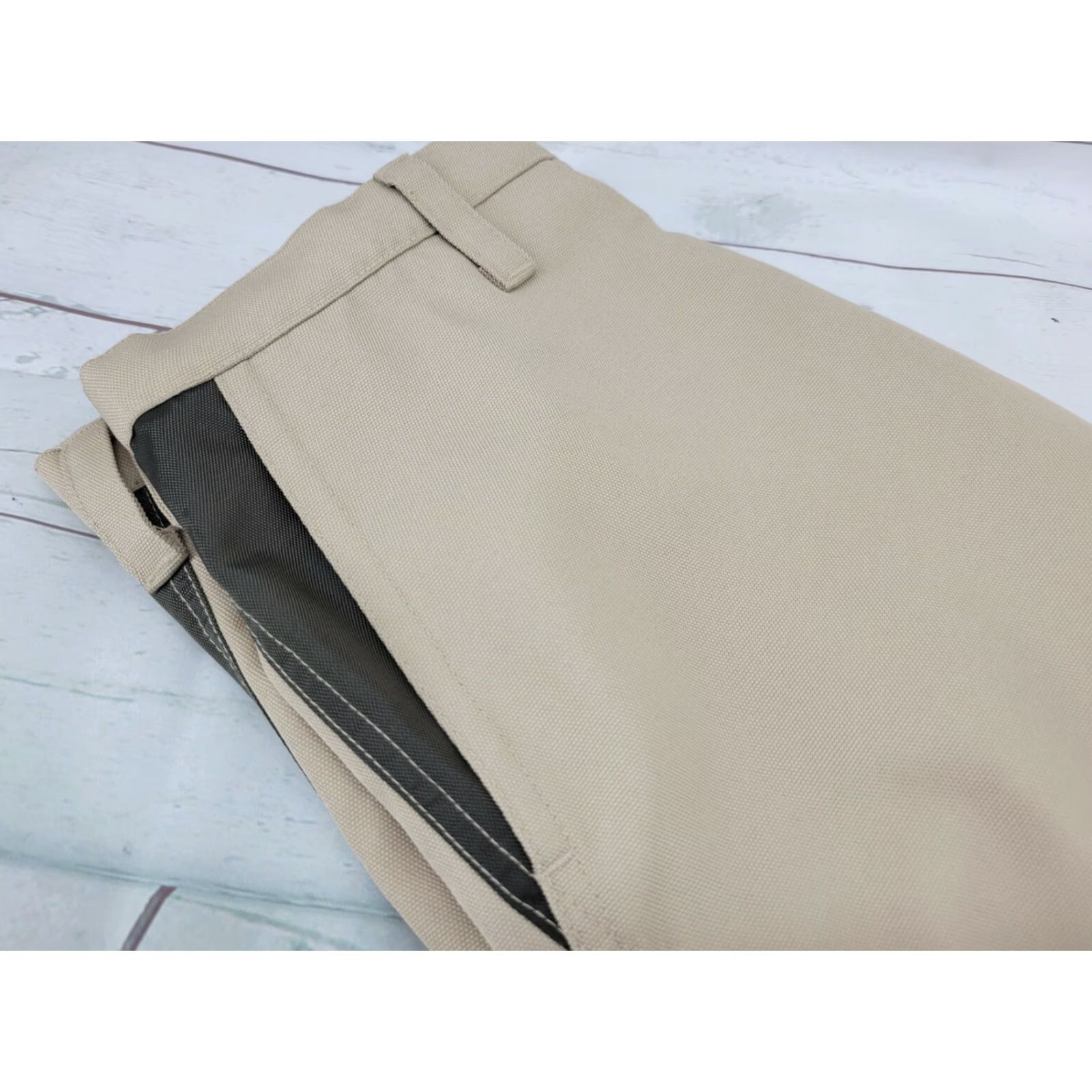 Vintage Spartan Mens Medium Pants Hunting 33 x31 Polyester Khaki Cargo Pockets 8.5" Leg Open Size US 33 - 3 Thumbnail
